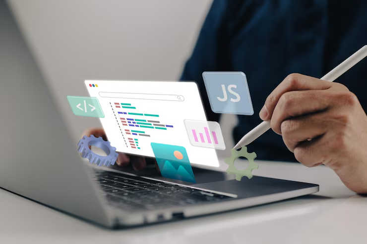 Developer coding custom website solutions on laptop for Netherlands clients